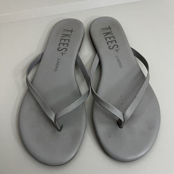 Tkee’s Women’s Liners Gray Slip On Strappy Flip Flop Sz 6.5, EU 37 - Picture 2 of 7
